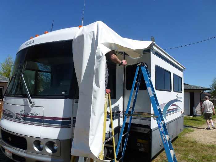 How to Replace Awning Fabric on an RV Slide Out AxleAddict