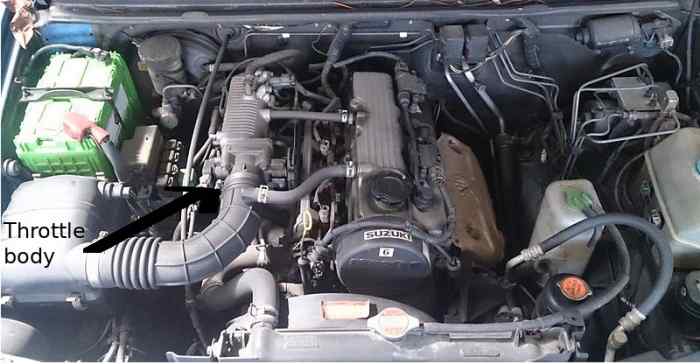 Look for the idle air control valve or throttle position sensor hooked up to the throttle body.