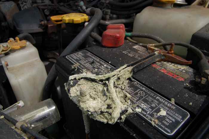 Corrosion causes electrical resistance and prevent the alternator from charging the battery.