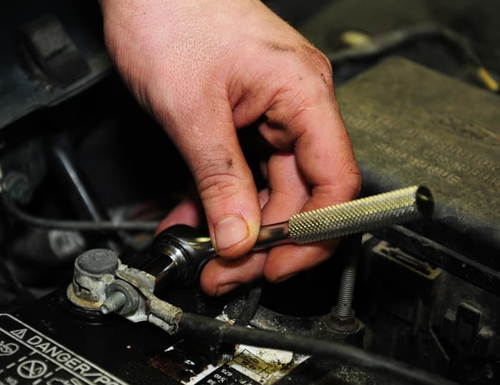 Check inside the battery terminals for corrosion.