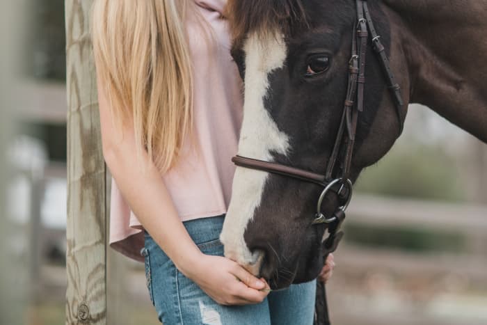 A much more appropriate time for your horse to stop and eat is on a nice, relaxing walk after you ride!