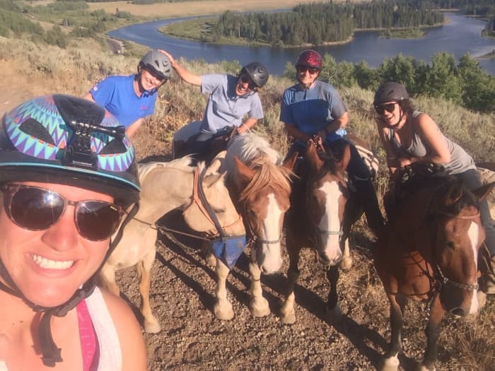 A "wrangler" ride was a great way to loosen up and relax. Here are me and my girls from Grand Teton Lodge Company on a fun ride.