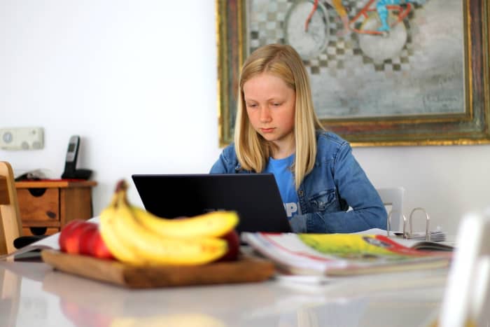 If you don't have enough room for a dedicated learning space, you can repurpose existing furniture—like the kitchen table—and make use of a mobile classroom.