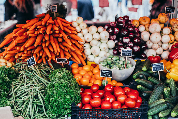 Farmer's markets and local pop-up sales are great places to source, seasonal, home-grown produce.