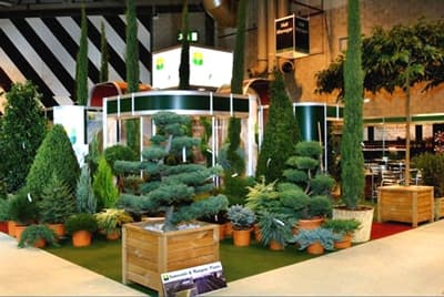 This image of the Wyvale Nurseries Stand at the NEC shows how a modular stand (in this case from Clip Display) can look as good as a bespoke exhibition stand.