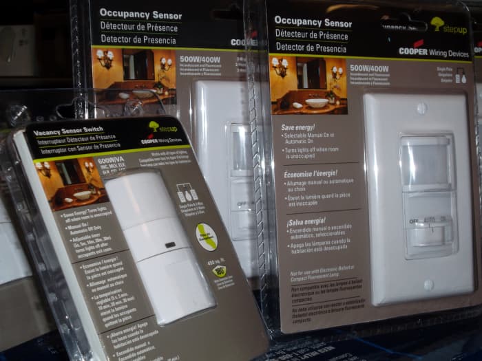 Sensors are incredibly easy to install, and save a lot of energy by automatically turning the lights out at preset time limits.