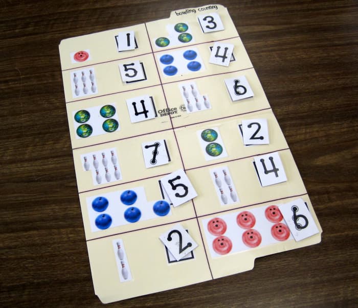I had a student who loved bowling. One way that I made curriculum accessible was with bowling materials. As there are not a lot of bowling teaching materials, I made many of my own. Thankfully many of my other students didn't mind using them.