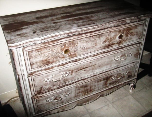 Restored dresser chest of drawers to match the vanity set above. Total profit: $150