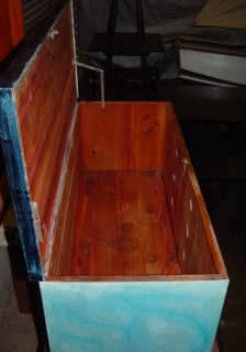 Recycled and restored cedar hope chest. Purchase price: $20. Total Profit: $200