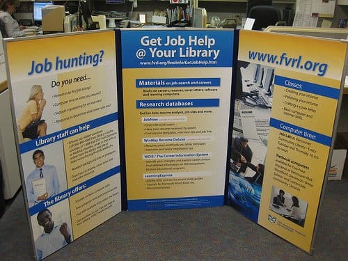 Your local library may have resources available to help you register with job sites, send out applications, create resumés, and complete other tasks that qualify as job searches.