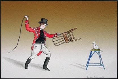 Your underlings will become as gentle as sweet little pussycatswith the skillful application of this time-proven disciplinary device.