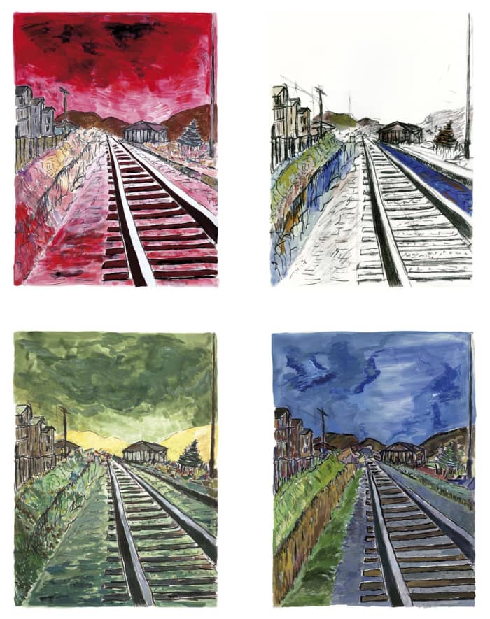 The Train Tracks prints are some of the most popular Bob Dylan art