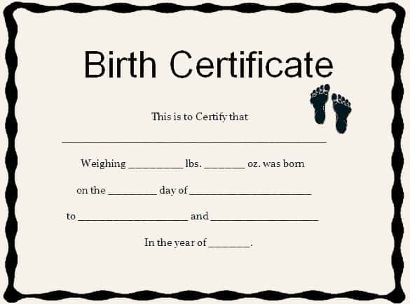 birth certificate template