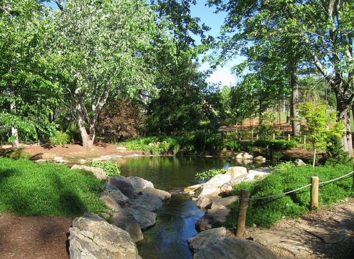 Number 1 Micro-City in North America: Greenville SC. Furman University Japanese Garden, Furman University, Greenville, South Carolina. (All photos on this page public domain, unless otherwise credited.)
