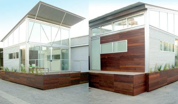 This 289 SF unit by kitHAUS is actually the largest that the company offers, the K1. This high-ceiling prefab unit starts at $75,000, or almost $260 SF.