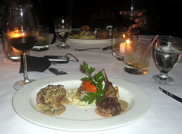 Fancy restaurant meal