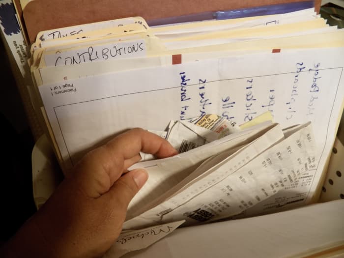 Keep categories for organizing receipts broad so you can file quickly.