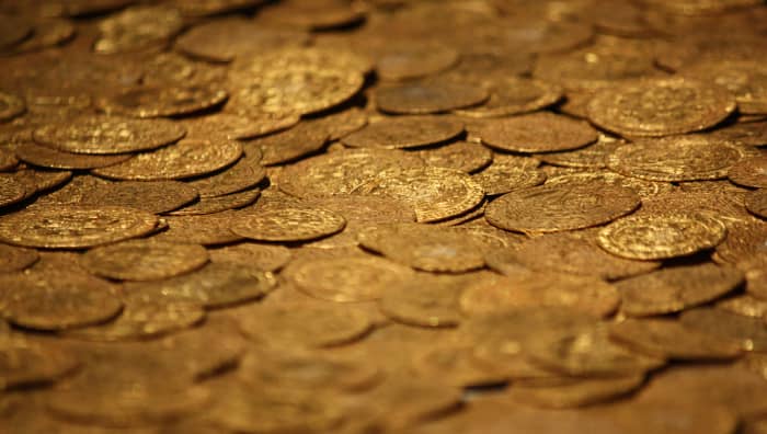 This is a medieval treasure trove found at Fishpool in England. One thing gold has done is remain valuable over long periods.