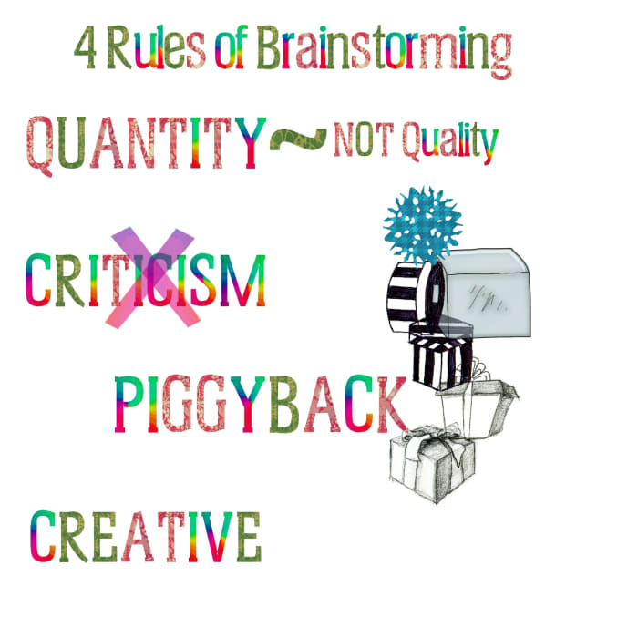 The four rules of brainstorming can keep you kind to yourself—and take some of the pressure off.