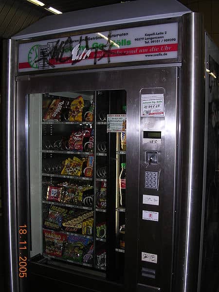 Avoid vending machines at work, they often cost a lot more money than the same item in the stores.