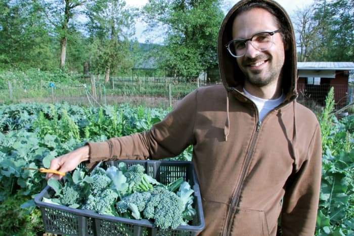 To ensure freshness, we always harvested our produce the day before or the morning of the farmers' market. If we didn't have a lot of some items, we'd display them in a way that gave the illusion that there were a lot.
