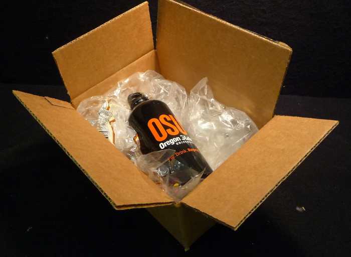 Reuse plastic bags by using them as package stuffing. 