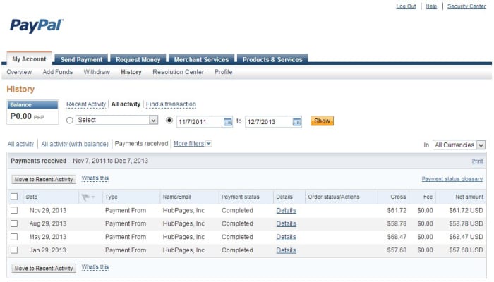 Earnings from Hubpages go to Paypal Account, which then could next go to the Bank Account