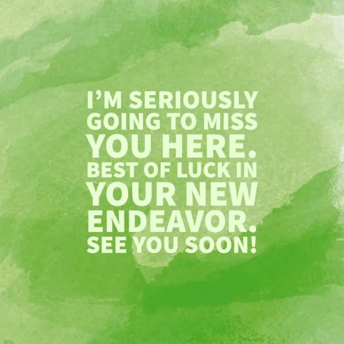 Wishing a departing coworker the best of luck in their future endeavors is a great way to say goodbye.
