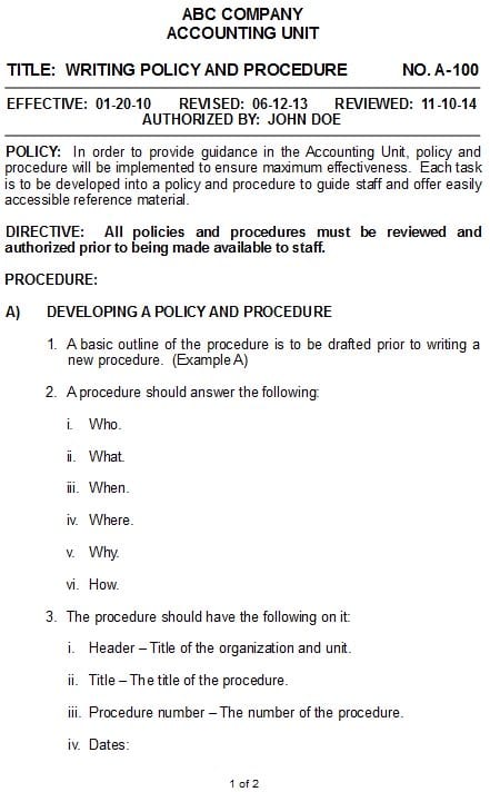 How To Write Policies And Procedures For Your Business Hubpages