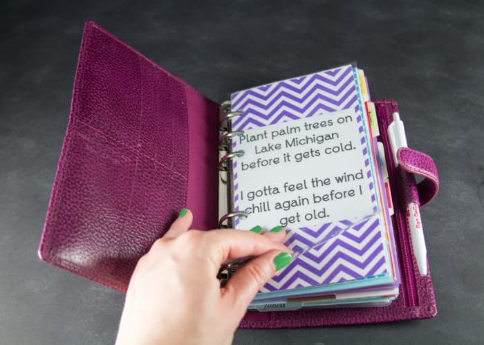 The transparent flyleaf that came with my Filofax. I keep it at the very front of my planner.