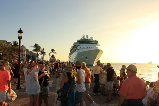 A cruise ship at Key West. The Keys are a unique part of Florida with no real equivalent anywhere in the world.