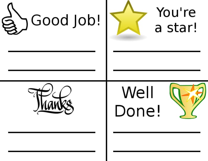 Print out these cards, write a small note, and give them to your employees so that they will feel appreciated and motivated.