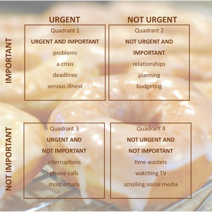 According to the Eisenhower Decision Matrix, everything in your life can be put in one of these four boxes.
