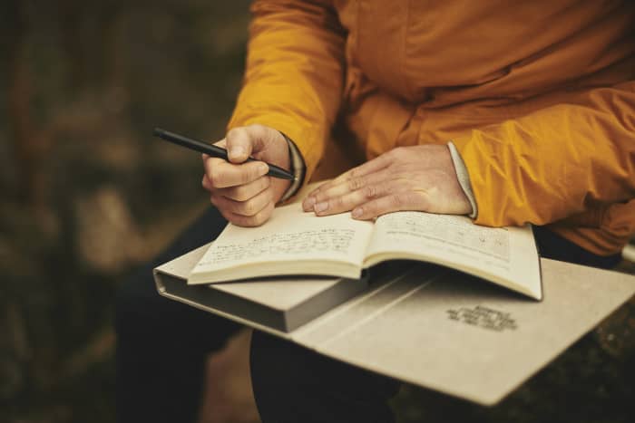 If the weather is agreeable, take your journal with you outside on your lunch break. Fresh air is essential for a clear mind and clear writing.