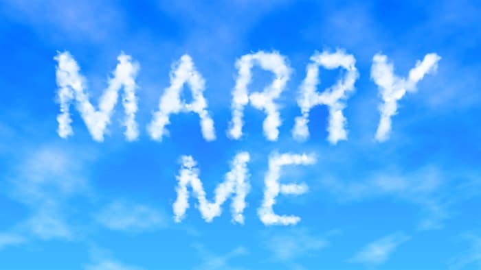 Find an advertising company that specializes in large events. They may be able to set you up with a plane that can write your message of love in the sky!