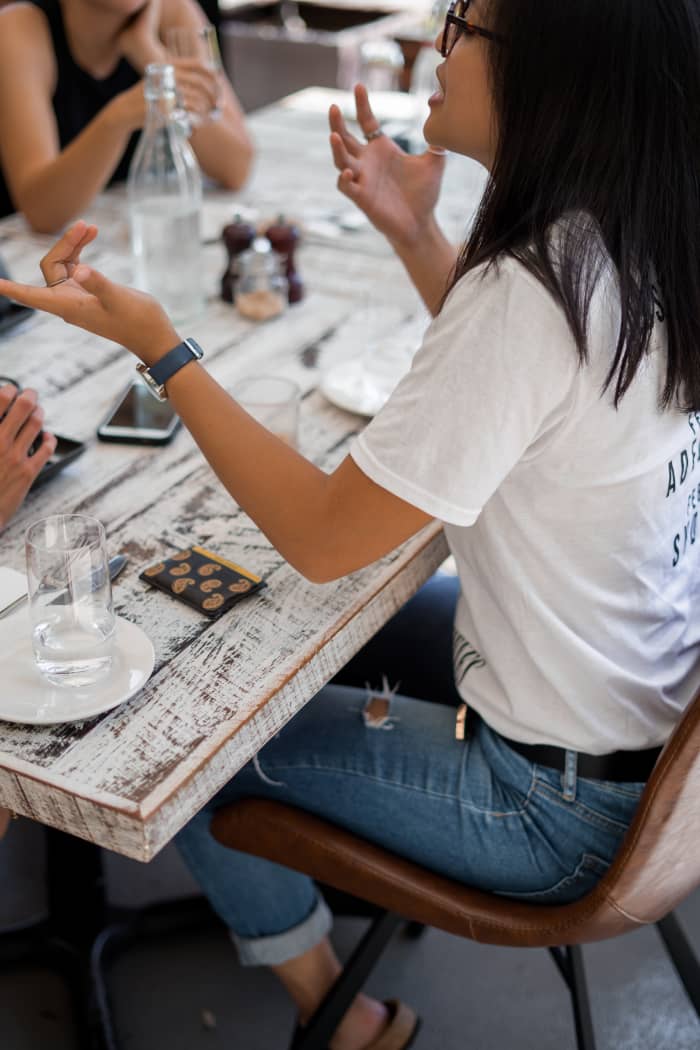 Having a political discussion in person allows you to look right at your friend and choose your words before responding - something social media makes tricky.
