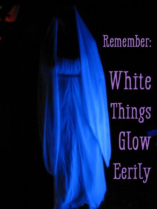 This white costume glows eerily under a black light.