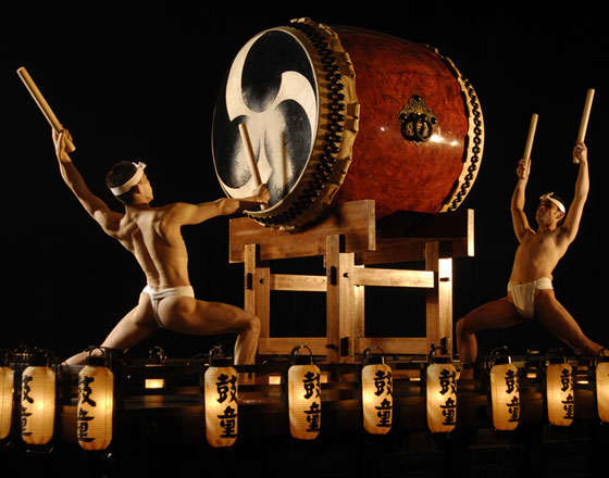 Japanese Wa-taiko performed by Kodo/Photo by Joe's pub/Source: "The Weekender" New York Times (March 16, 2007)