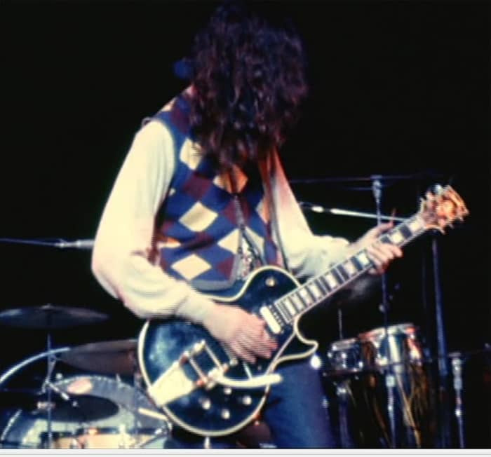 Jimmy Page with his Gibson Les Paul "Black Beauty," which was stolen and recovered many years later.