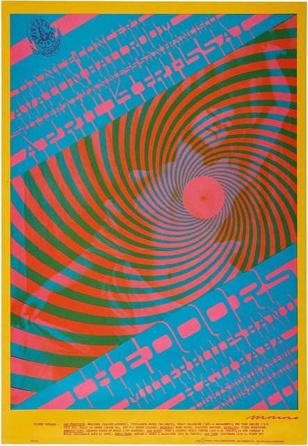 The Doors Avalon Ballroom Concert Poster FD-57 Family Dog 1967 Art and Graphic Design by Victor Moscoso