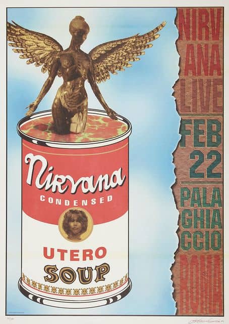 Nirvana Palaghiaccio Marino Rome Italy Concert Poster 1994 Graphic Design and Art by Alessandro Locchi