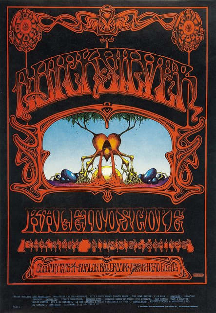 Quicksilver Messenger Service, Kaleidoscope "Eternal Reservoir" Avalon Ballroom Concert Poster Family Dog FD-101 (1968).Rick Griffin Poster Art