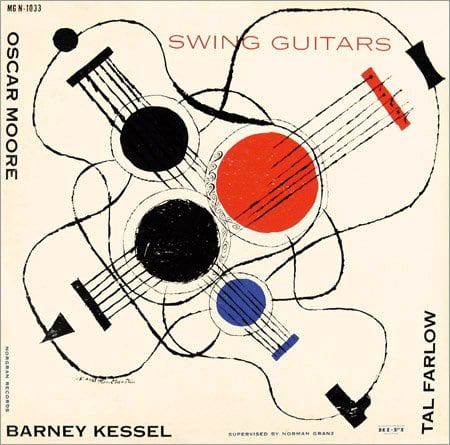 Barney Kessel "Swing Guitars" Norgran Records MG N 1033 12" LP Vinyl Record (1955) Album Cover Art by David Stone Martin