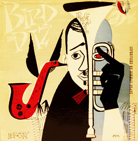 Charlie Parker & Dizzy Gillespie "Bird and Diz" Mercury Records 512 10" LP Vinyl Record, (1952) Album Cover Art by David Stone Martin