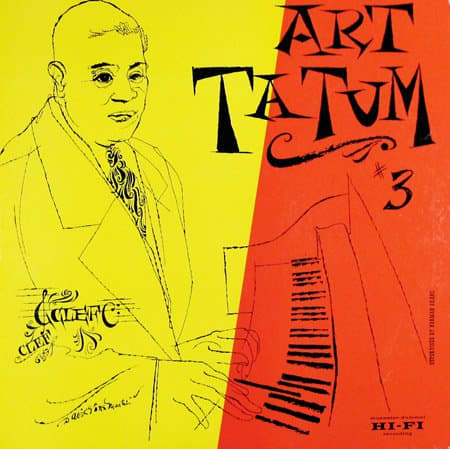 Art Tatum "The Genius of Art Tatum, vol. 3" Clef 614 12" LP Vinyl Record (1954) Album Cover Art by David Stone Martin