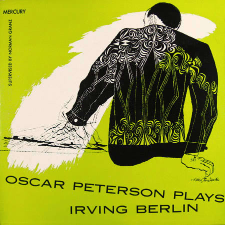 Oscar Peterson "Oscar Peterson Plays Irving Berlin" Mercury Records MG C 604 7" EP Record (1953) Album Cover Art by David Stone Martin