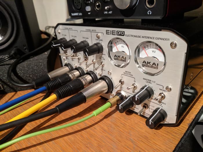 The main inputs for the EIE Pro are on the front, which makes for ease of switching cables in and out, but can also mean a bit of a messy work space.