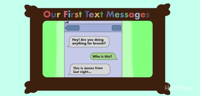 Make him a thoughtful gift that you couldn't ever buy—like a framed screenshot of your first text messages.