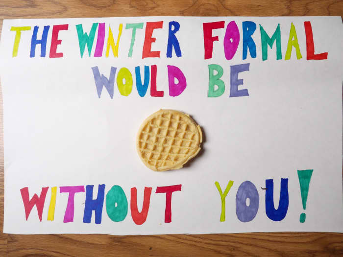 It would be simply WAFFLE (awful) to go to the dance without you!