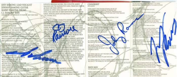 The autographed insert to my MONDO BIZARRO cassette tape... which I want buried with me when I die.